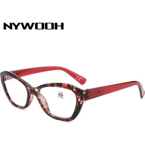 NYWOOH Cat Eye Reading Glasses Fashion Flower Printed Readers Eyeglasses Hyperopia Presbyopia Eyewear Diopter +1.0 to 3.5