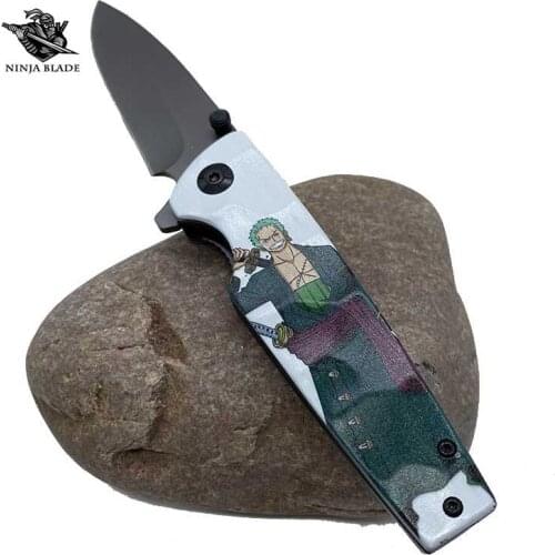 One Pirate King Roronoa Zoro Folding Knife Jackknife Anime Jackblade Tools Sharp A Piece Of Amazing Outdoor Knife Fandom Gift