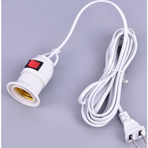 Hot Sale E27 Lamp Bases Holder Power Cord Independent Push Button Switch US Plug 1PC