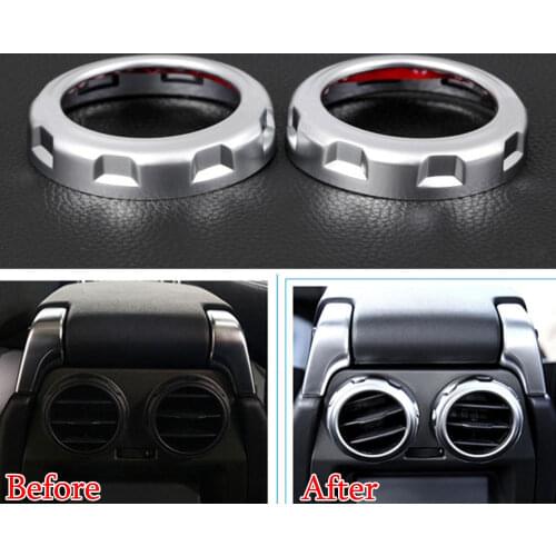 BBQ@FUKA Fit For 09-2016 Land Rover Discovery 4 Car Armrest Box Rear Air Condition Outlet Trim Styling Sticker 2x Car Accessory