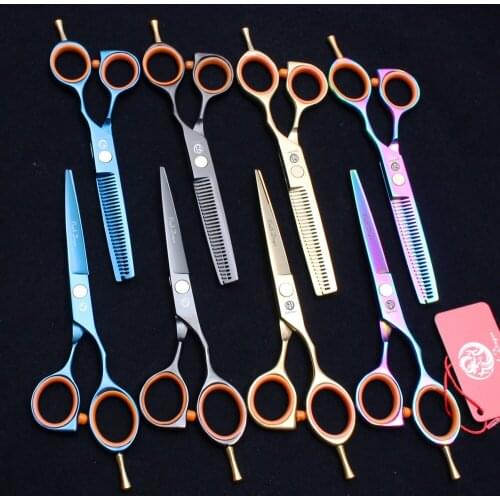 5.5" 16cm Purple Dragon Thinning Scissors Cutting Shears Styling Tool Hairdressing Scissors Professional Hair Scissors Set Z1014