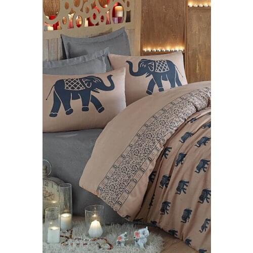 SERESSTORE Luxury Home Double Easy Iron Duvet Cover Set Elephant Blue