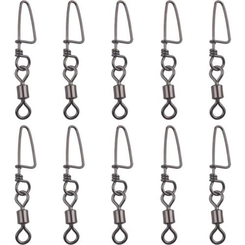 10PCS Fishing Eight-shaped Ring Swivel+Curved Pin Copper+Stainless Steel Connector Pin Bearing Rolling Swivel Fishhook