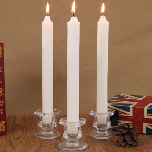 HeyMamba Glass Candle Holders Wedding Candlestick Fine Transparent Crystal Glass Candle Stand Dining Home Decoration