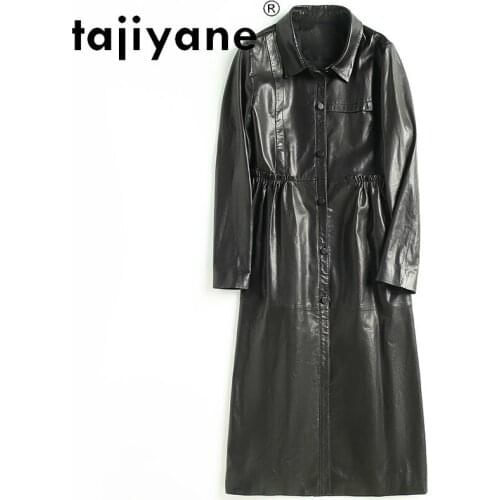 2021 Real Spring Leather Clothes for Women Ladies Woman Genuine Sheepskin Jackets Woman Long Coats Femme Veste TN1796