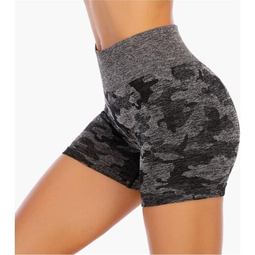 Women Camouflage hip lifting slim fitting sports Running Shorts High Waist Shorts Fitness trendy fitness yoga shorts