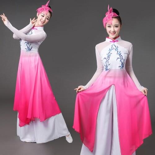 Ms. Chinese style Hanfu classical dance costumes female new style practice national square dance fan umbrella dance costume