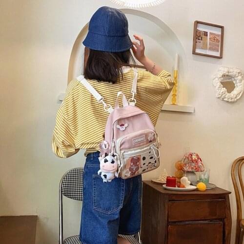 066F Women Nylon Backpack Convertible Ladies Fashion Casual Daypack Travel Small School Shoulder Bags Casual Rucksack