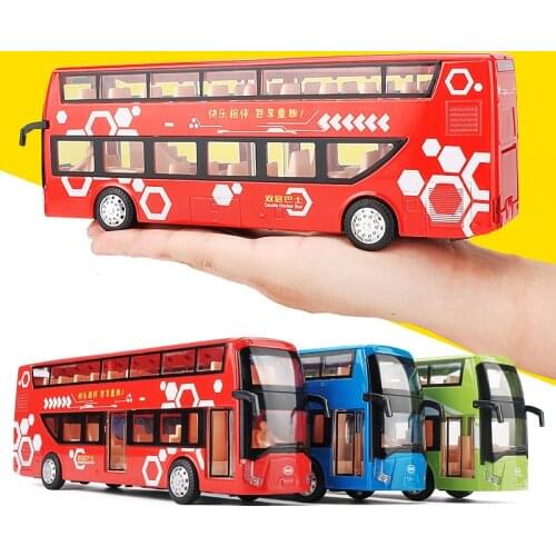 1:32 alloy pull back bus model, high imitation double decker bus,flash toy vehicle, free shipping