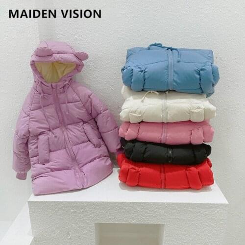 2021 toddler kids Winter Jacket For Girls Bear ears Thicken Girls Winter Coat Hooded Velour Winter Baby Girls Jackets Outwear