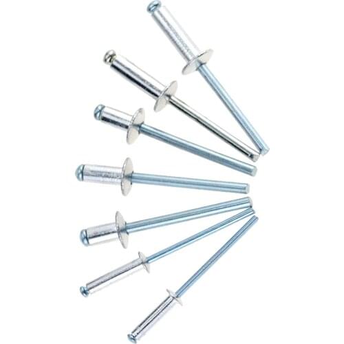 30PCS M3.2*5-17 GB12618 Aluminium Mushroon Head Break Mandrel Blind Rivets Nail Pop Rivets For Furniture Car Aircraft M3.2x5