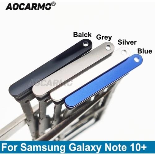 Aocarmo Single Dual SIM Card For Samsung Galaxy Note 10 Plus 10+ Metal Plastic MicroSD SimTray Slot Holder Replacement Parts