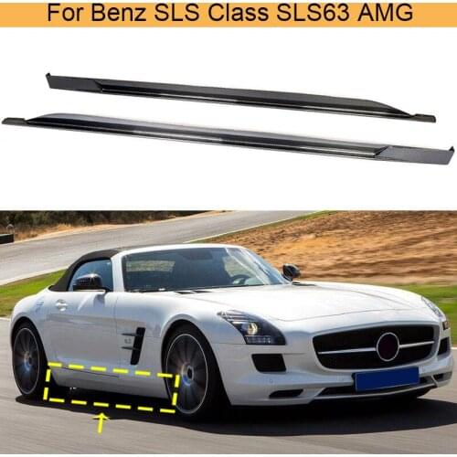 Car Side Skirts Lip Aprons For Mercedes-Benz SLS Class SLS63 AMG Bumper Guard 2010-2013 Carbon Fiber