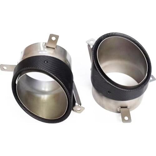 Car Stying Tail Exhaust Muffler Tips Muffler Pipe For Audi R8 304 stainless steel carbon fiber Round and oval exits dz020