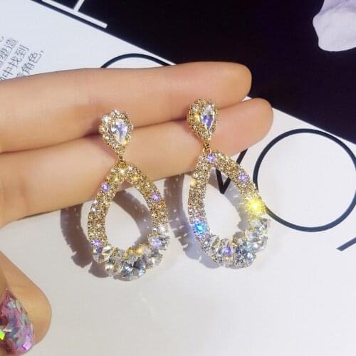 Bijoux femme Earrings for Women 2020 Hoop Earrings Rhinestone Long Korean Ear Rings Friends Birthday Gifts boucle d’oreille