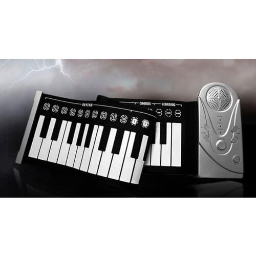 Kids Musical Toys Early Educational Childrens Piano Practice Player 49 Keypad Portable Folding Soft Kids Beginner Instrument