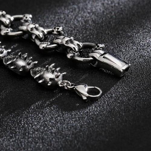 Jewels Store Stainless Steel Mens Star Bracelet Punk Style Barbed Bracelets Jewelry Accessories Gifts For Man JS122861-BDJX