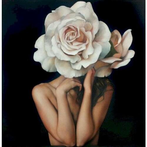 GATYZTORY Frame Flower Feather Frame Woman Diy Painting By Numbers Figure Canvas Colouring Kits Gift Wall Decor Handpainted