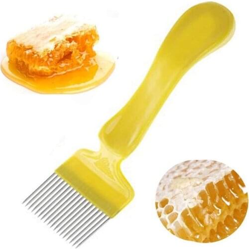 Beekeeping Tools 21 Pin Straight Needles Uncapping Forks Handle Stainless Steel Honey Sparse Rake Shovel Comb Bee Equipment