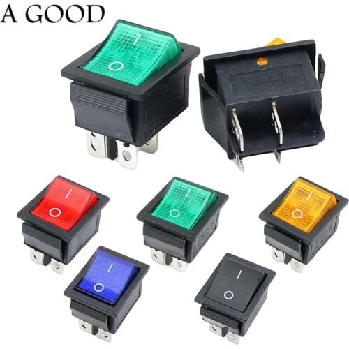 KCD4 Rocker Switch ON-OFF 2 Position 4 Pins /6 Pins Electrical equipment With Light Power Switch Switch cap 16A 250VAC/ 20A 125V