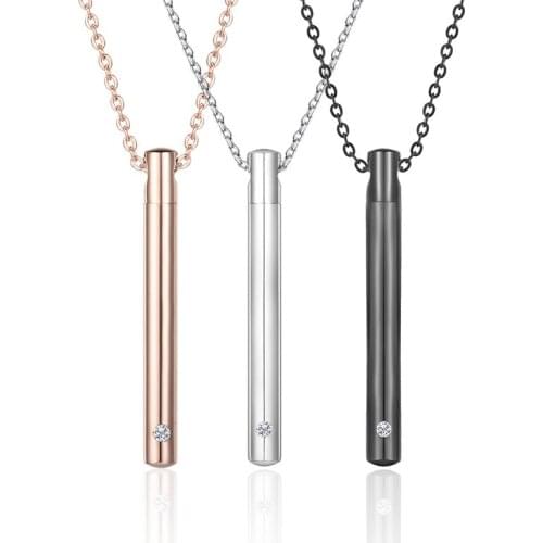 3Pcs Stainless Steel Necklace Perfume Bottle Pendant Commemorative Lovers Pet Accessories Creative DIY Openable