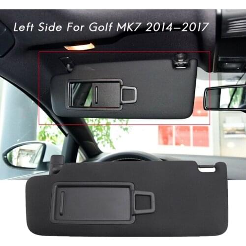 Left Side Car Interior Sun Visor Shade with Makeup Mirror Black for Golf MK7 2014-2017 5GG857551