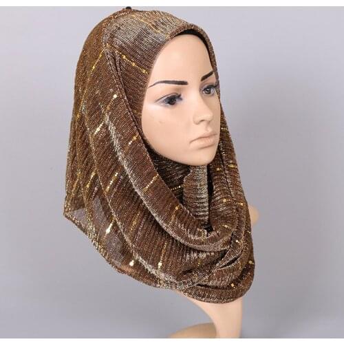 KL364 Hot Sale Muslim Turban For Ladies Fashion Sequins Scarf Inner Hijab Women Jersey Shawls Hoofddoek Moslima 180-65CM