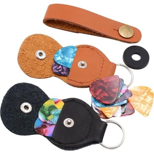 Wholesale 24Pcs Guitar Picks Plectrum with Storage Case Button Lock Instrument Music Equipment Accessories Attachment