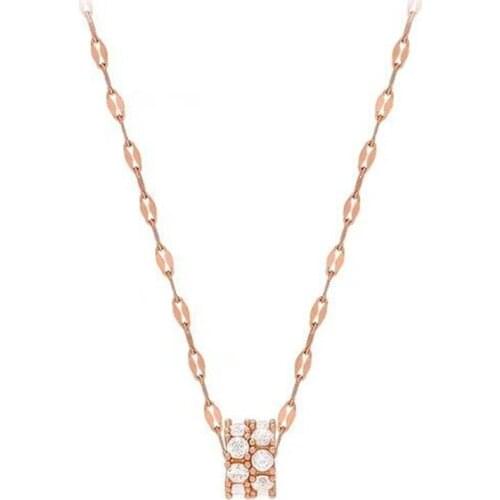 Fashion Simplicity Female Choker Necklace Rose Gold Crystal Clavicle Chain Necklace for Women Wedding Jewelry Accessories