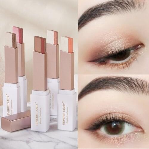 Double Color Gradient Lazy Eye Shadow Makeup Palette Glitter Eyeshadow Pallete Waterproof Glitter Eyeshadow Shimmer Cosmetics