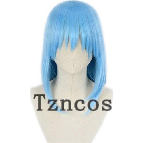Tzncos Anime That Time I Got Reincarnated as a Slime Cosplay Wig Rimuru Tempest Short Blue Wig Heat Resistant Synthetic Hair