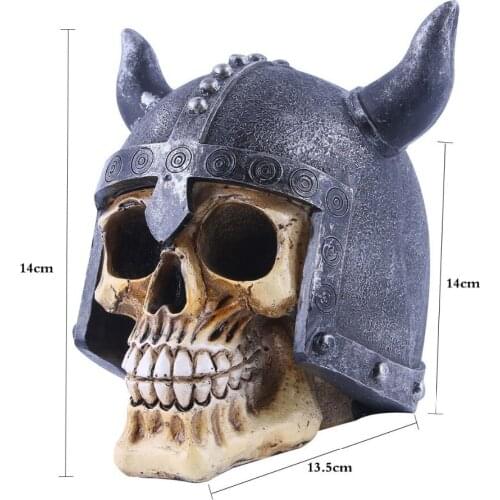 MRZOOT Resin Craft Home Decorations Skeleton Skull Model Punk Style Decoration Wears Helmet Spartan Warrior Props