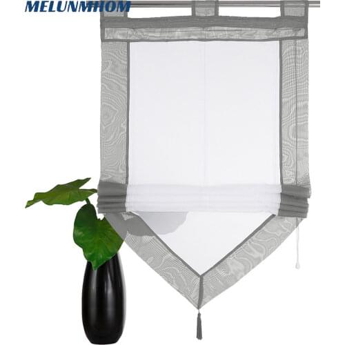 Top Quality Roman Curtains Tulle Stitching Solid Tulle Window Blinds Sheer for Kitchen Door Balcony Living Room Bedroom Decor
