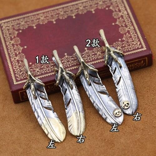 S925 Sterling Silver Jewelry Thai Silver Vintage Takahashi Goro Handmade Feather Male And Female Pendants
