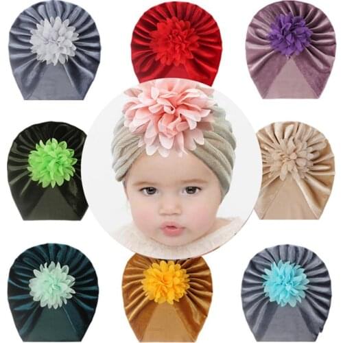 1 Pcs Lovely Flower Baby Hat Soft Baby Girl Hat Turban Spring Infant Toddler Newborn Baby Cap Bonnet Headwraps Kids Hat