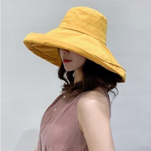 Fashion Summer Big Brim Sun Hat For Female Seaside Sun Protection UV Cap Japanese Wild Fisherman Hat Korean Version NEW
