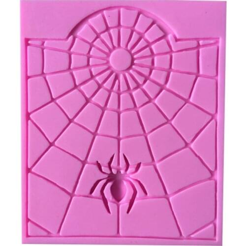 Halloween Spider web Shape Fondant Silicone Mold Chocolate Molds Biscuits Cookies Mould Kitchen Baking Cake Decoration Tool