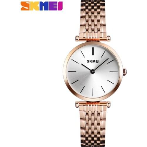 SKMEI Luxury Watch Women Watch Quartz Wristwatches Fashion Casual Waterproof Quartz Watches Small Dial Ladies Watch Reloj Mujer