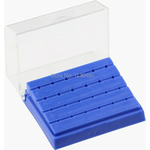 Dental Equipment 24 Holes Plastic Holder Burs Block Holder Blue Case Dentist Products