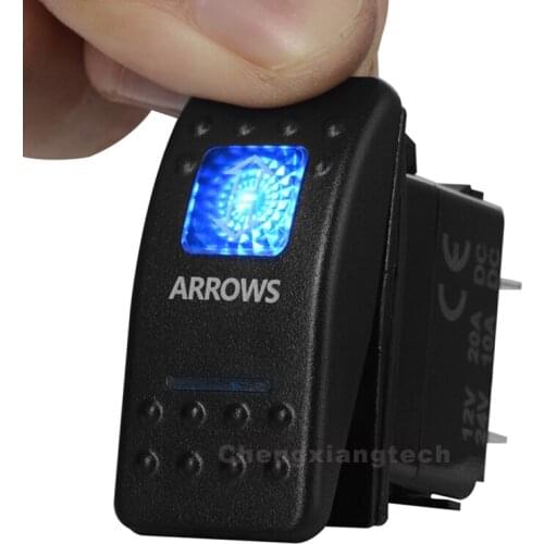 ARROWS UP/DOWN 7 Pins Momentory ON/OFF/Momentory ON DPDT Rocker Switch for NARVA ARB Carling style Replacement Blue Led
