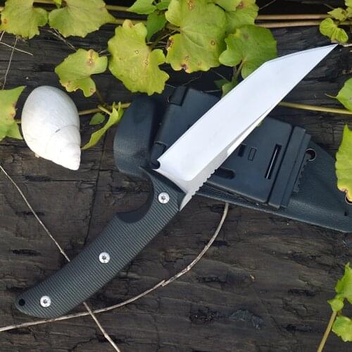 High Quality D2 Steel Blade K10 Fiber Handle Tanto Outdoor Tactical Kydex Knife Camping Survival EDC Hunting Tool Full Tang