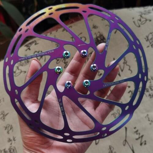 High quality MTB/road disc brake/cyclocross bike brake disc,44mm 6-bolt,centerline 160mm 180mm brake rotor,with screws