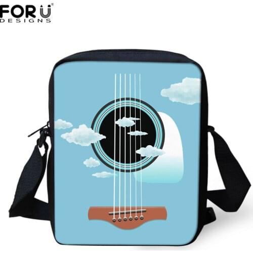 FORUDESIGNS Guitar Printed Daily Mini Flap Women Messenger Bag Small Shoulder Bag Lady Shoulder Bag Travel Crossbody Bag