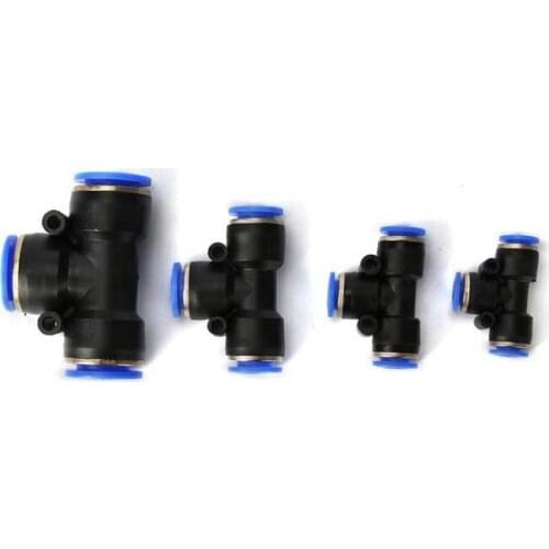 T-type tee PE4 PE6 PE8 PE10 PE12 PE14 PE16mm pneumatic pipe fittings plastic quick connector