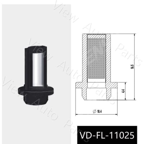 10pcs Fuel Injector Micro Basket Filter Top Quality Injector Repair Service Kits Size: 10.4x4.4x16.5mm VD-FL-11025