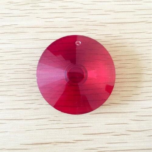 Red 100pcs 45mm Chandelier Crystal Round Sunburst Crystal Prism SunCatcher Pendant Sunflower Disc Crystal AB Ornaments One Hole