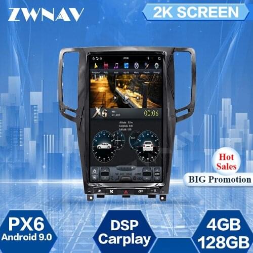 128G Tesla Screen For Infiniti G25 G37 2007 2008 2009 2010 2011 2012 2013 Android 9.0 GPS Navigation Auto Radio Stereo Head Unit