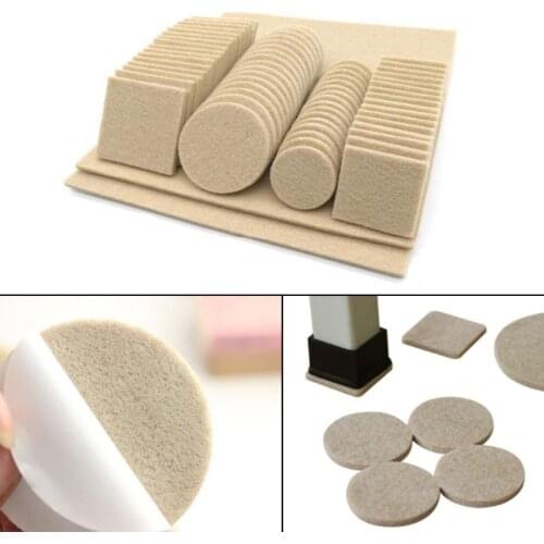18-128Pcs Furniture Chair Table Leg Self Adhesive Felt Wood Floor Protector Pads Floor Scratch Protector Mute Non-slip Feet Mats