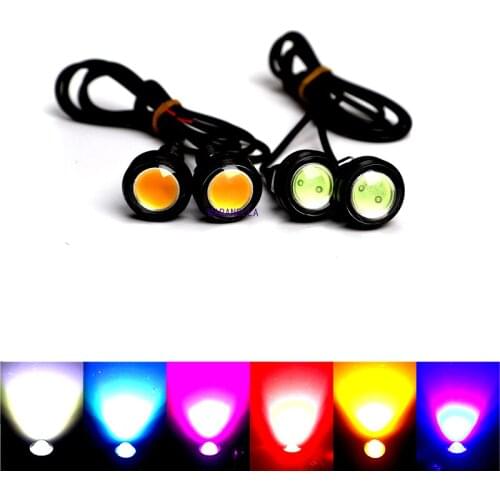 18MM 2PCS Car Eagle Eye DRL Led Daytime Running Lights LED 12V Backup Reversing Parking Signal Automobiles Lamps DRL Car styling