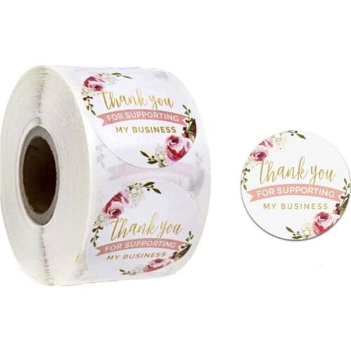 500 labels roll flower thank you stickers 100seal label handmade custom scrap-booking for gift decoration 300stationery sticker